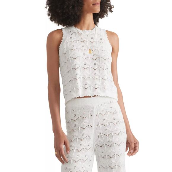 Marine Layer Archive Hazel Knit Matching Set Small Crochet Top Wide Leg Pant - Picture 16 of 16